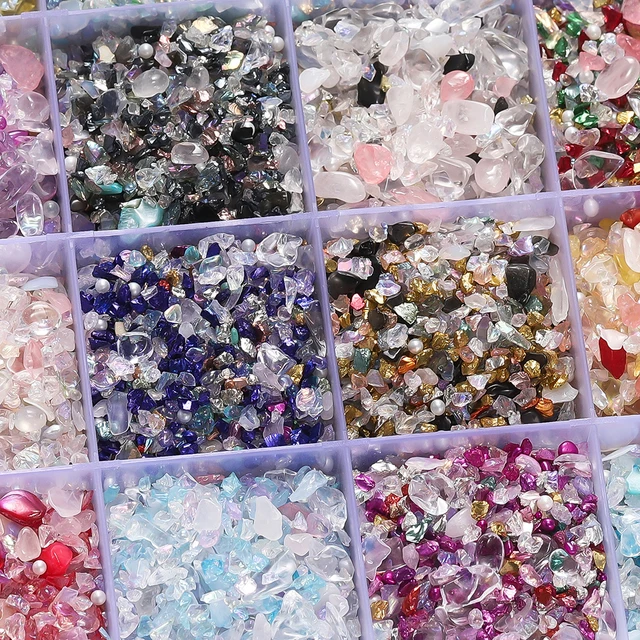 60 g/pudło mieszane szkło kryształ kruszony kamień żywica epoksydowa wypełniacze materiał dla majsterkowiczów żywica akcesoria do wyrobu biżuterii rzemiosło artystyczne do paznokci