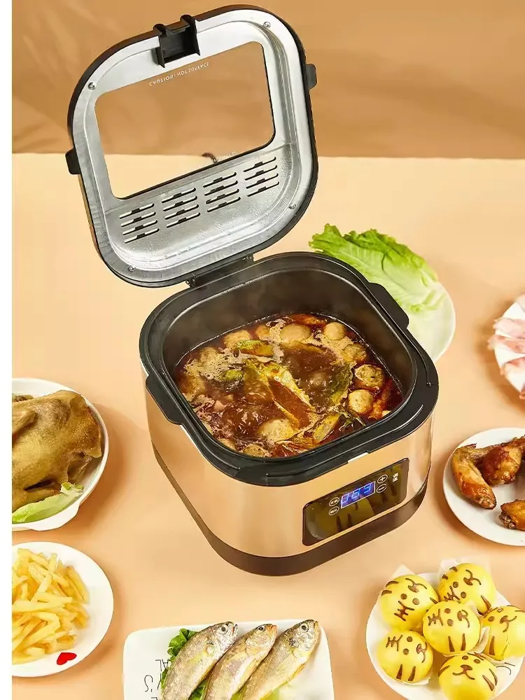 Fully automatic dormitory electric fryer for household use mini fast heating fuel-efficient adjustable temperature 5L