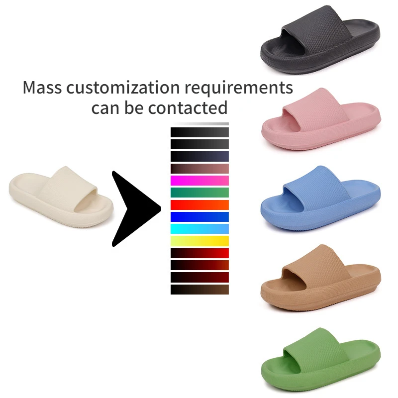 Zapatillas de baño de lujo para hombre y mujer, chanclas antideslizantes de fondo grueso de EVA, fondo suave de 4,5 cm, para el hogar