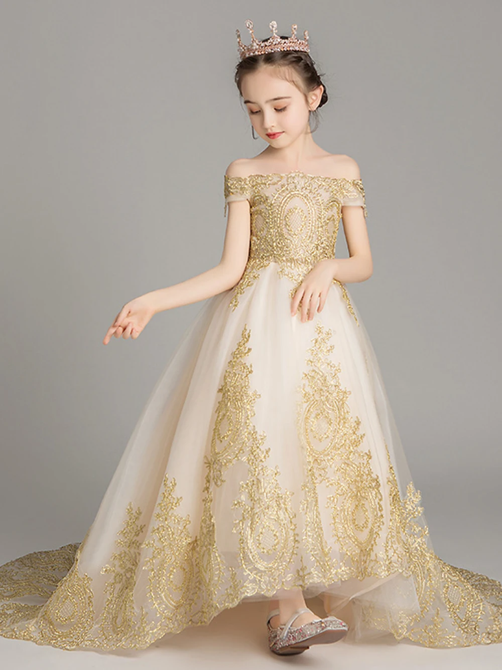 Robe de princesse pour filles mignonnes, jupe bouffante d'été, décoration de décalcomanie de corps pour la fête de mariage, robe de fille de fleur, anniversaire