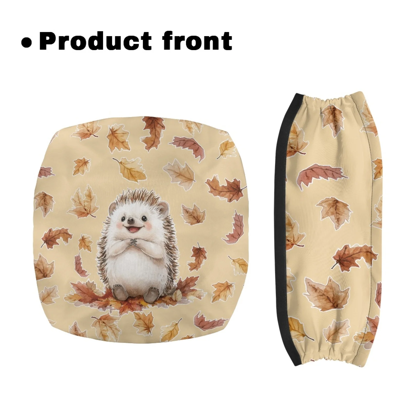 Coloranimal Hedgehog Fall Leaves 2PCS Rollator Seat Back Cover Reusable Walker Seat Cushion for Senior Ladies
