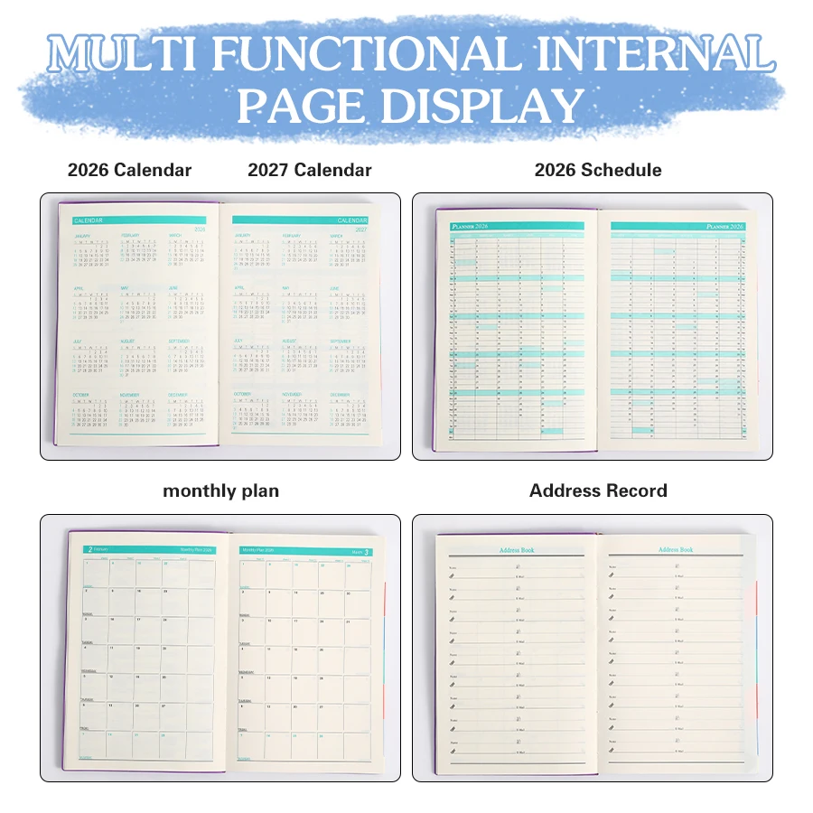 เพิ่มประสิทธิภาพสูงสุดในปี 2026: แผนรายวันและไดอารี่ปฏิทิน -320 หน้า แผนรายวัน 365 วัน รายการตรวจสอบวินัยตนเอง