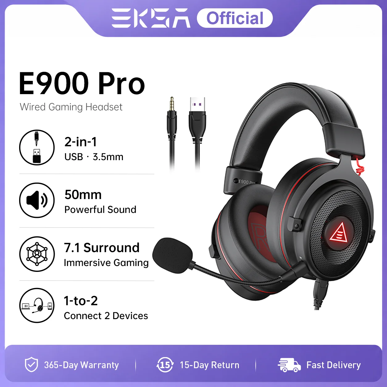 Pc Gaming Vs Ps5 - EKSA E900 プロゲーミングヘッドセット 7.1 サラウンドサウンド USB