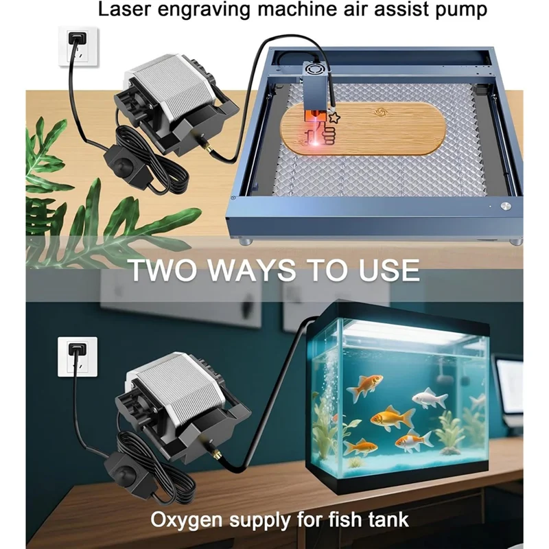 

Y17A For Laser Cutter And Engraver Strong Airflow Air Assist For Cutting, Low Noise Air Assist 30 L/Min 16W 220V US Plug