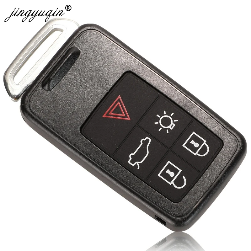 jingyuqin 5 Button Remote Key Smart Car Key Fob 434Mhz ID46 Chip for Volvo XC60 S60 S60L V40 V60 S80 XC70 KYDZ Replacement