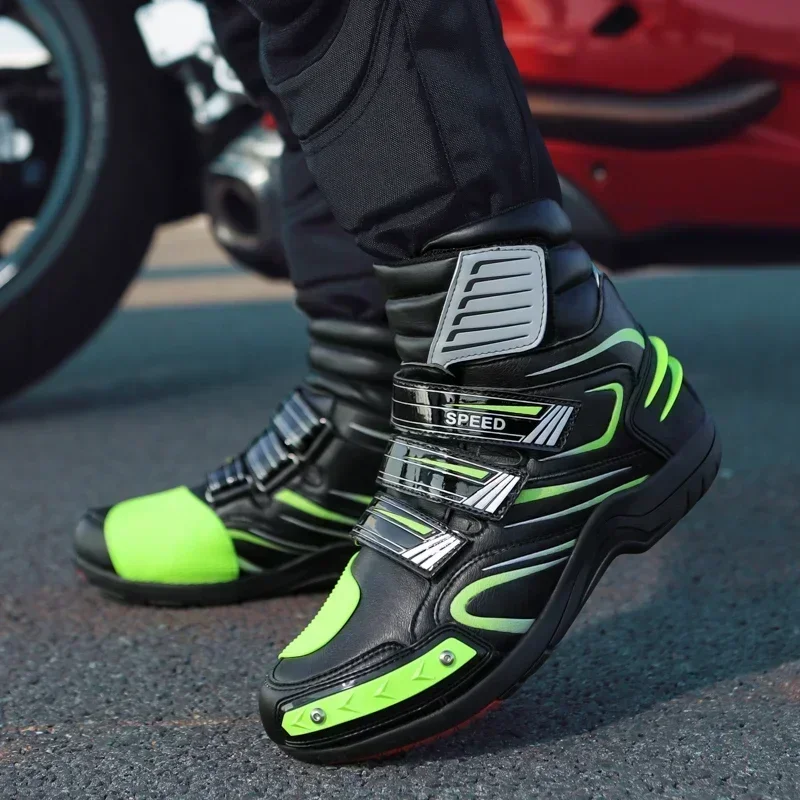 

High Top Leather Upper Motorcycle Shoes Mountain Motorcycle Off-road Vehicle Motorcycle Shoes Men Couple Style Motorcycle Boots