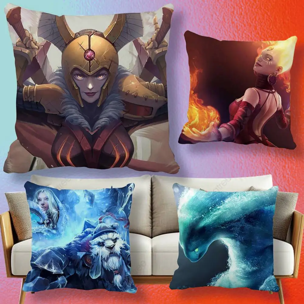 D-Dota 2 Game Cool Double-sided printed pillow cover Solid color minimalist pillowcase, fits all bedroom styles