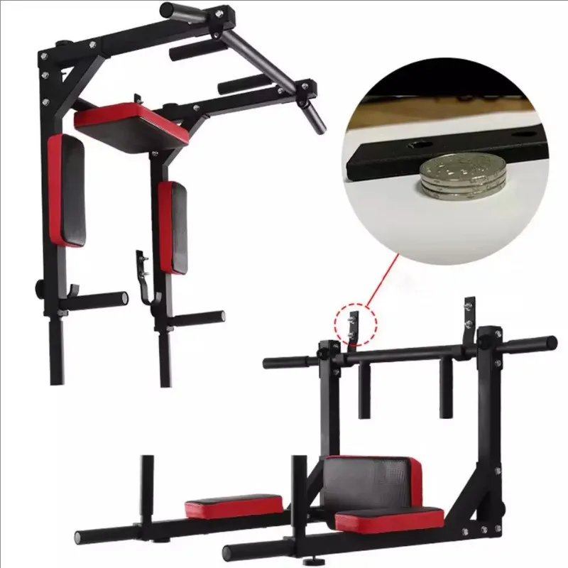 Indoor Home Gym Wall-Mounted Dip Stand Lifting Bar Pull-up and Dip Bars for Push-Ups Parallel Stand Exercises