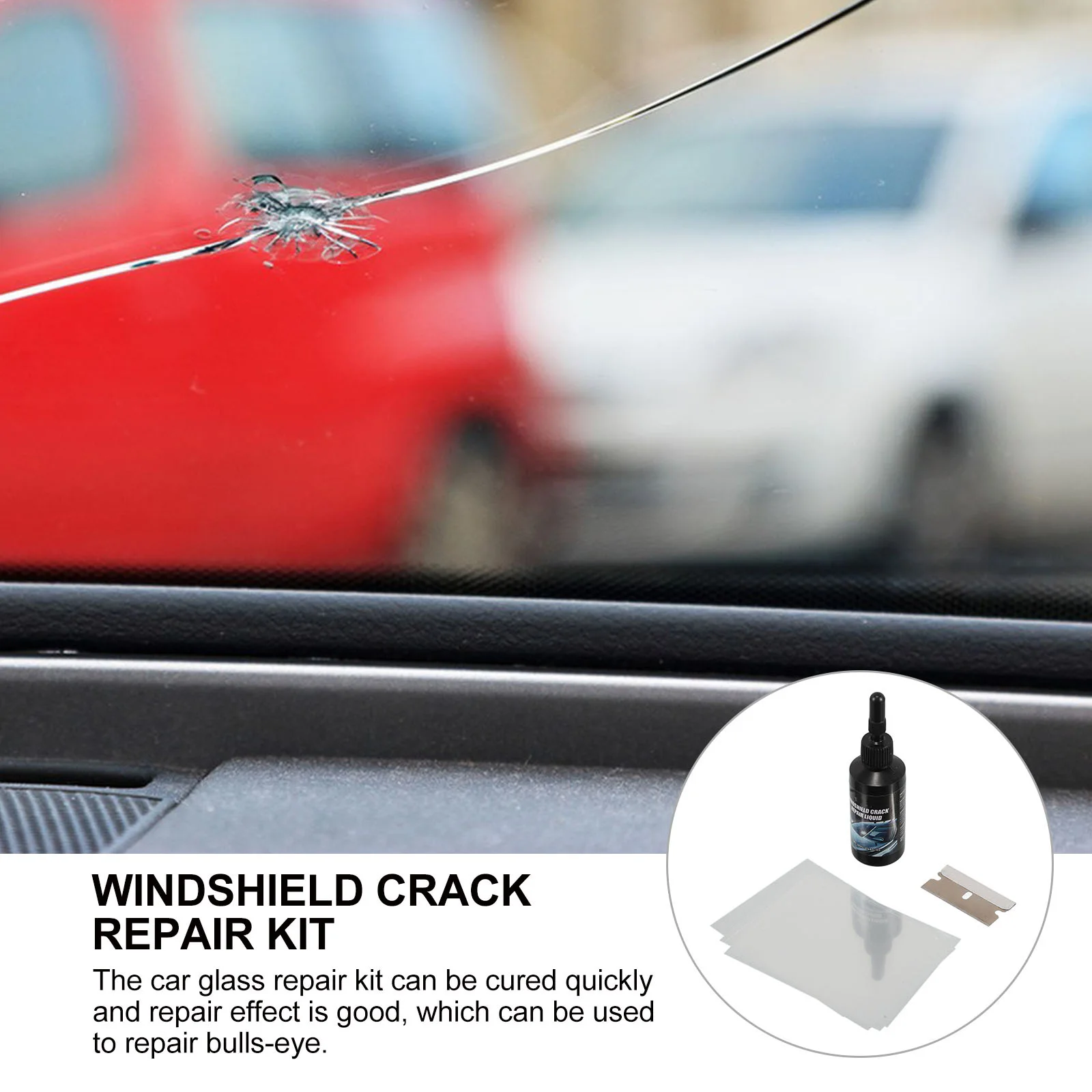 

Windshield Crack Repair Kit Car Glass Scratch Remover Set UV Resin Liquid Auto Tools Efficient Chip Repair Glass