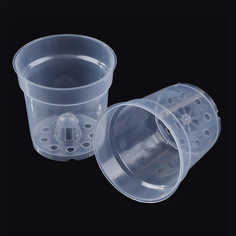 1Pc Round Seed Starter Tray Transparent Planter Nursery Pots With Drainage Hole For Orchid Plants Flowers Garden Tools