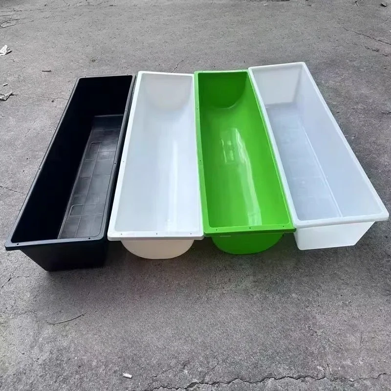 Thickened sheep trough drinking buffalo plastic, length 30 wide 18 dark white flat bottom
