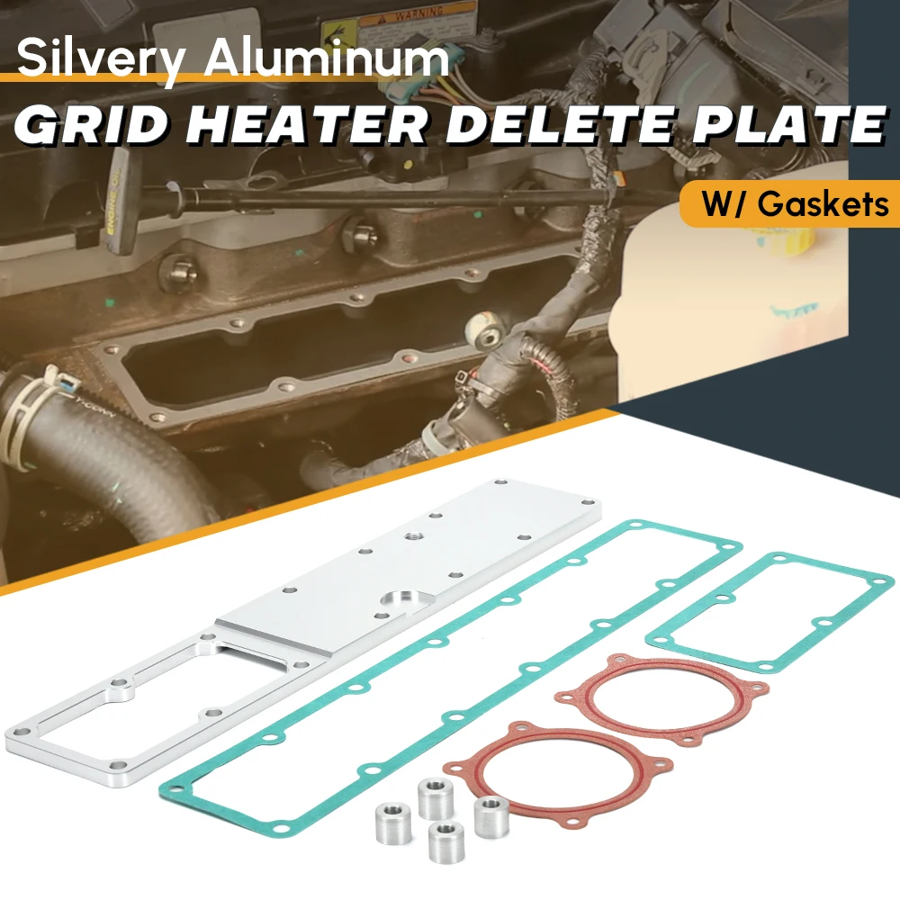 Aluminum Grid Heater Delete Plate W/ Gaskets For 2007.5-2018 Dodge Ram Cummins 6.7L