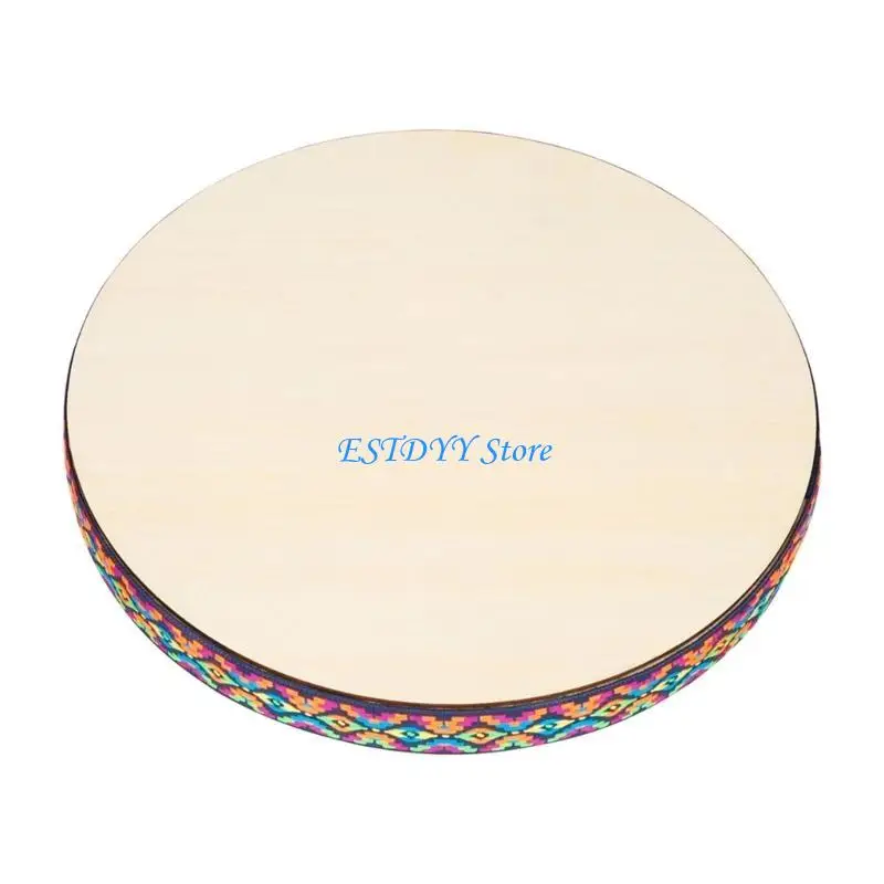 

G6DE 10 Inch Drum Wooden Tambourines Drum Hand Drum Percussion Musical Instrument