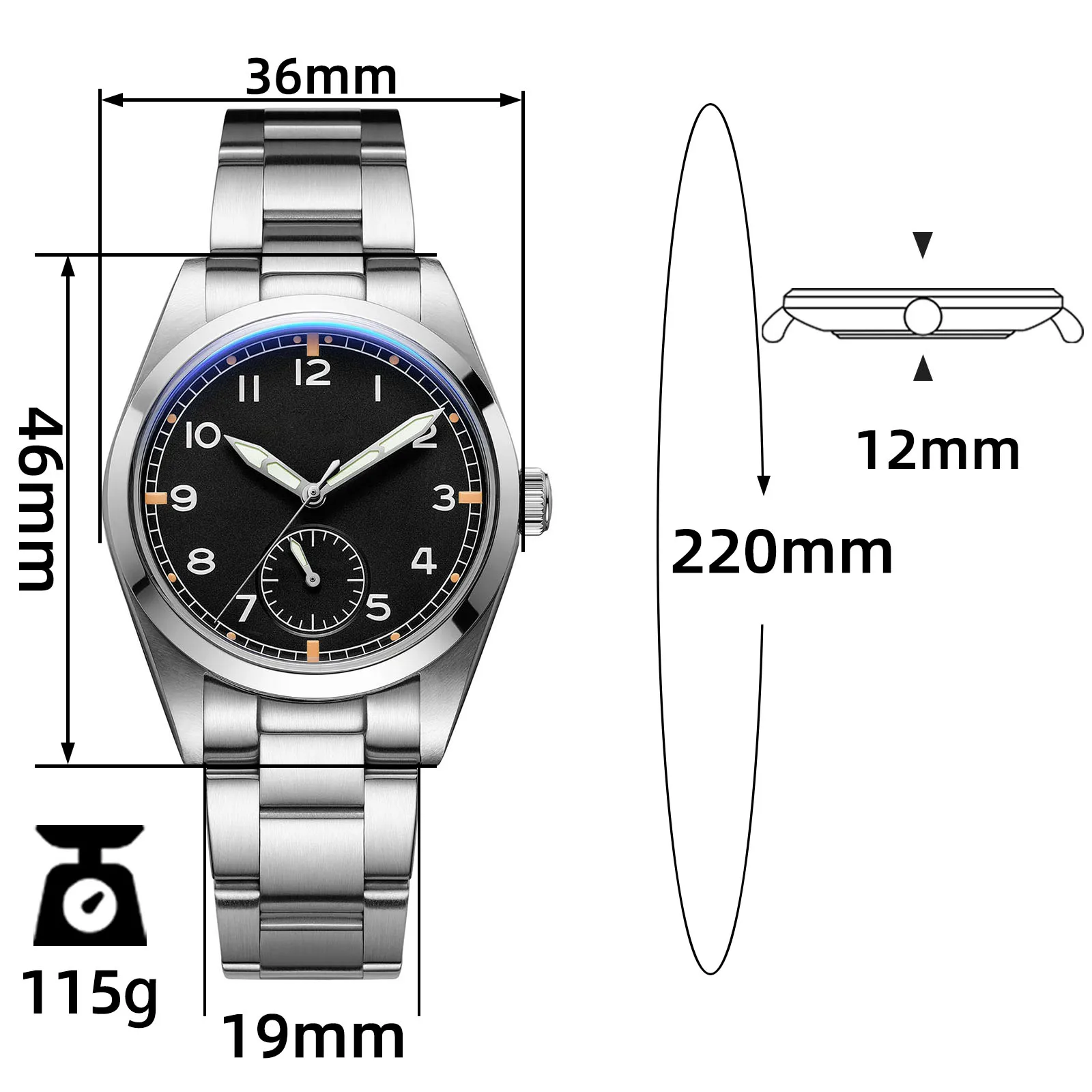 ADDIESDIVE Stainless Steel Men's Quartz Watches 36mm Bubble Mirror Glass Waterproof 100M Dive Watch VH60 Dress Male Clock AD2099