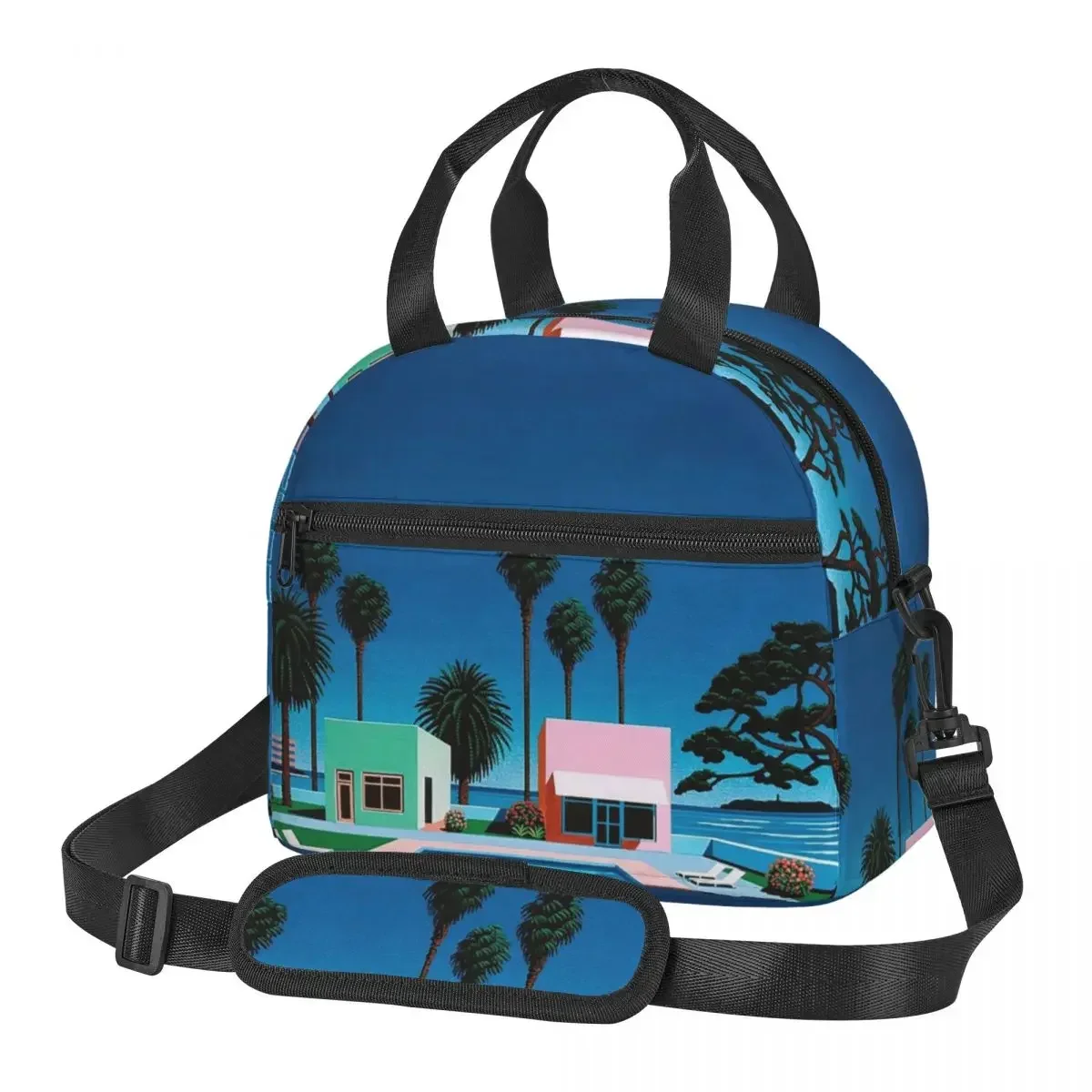 

Hiroshi Nagai Vaporwave 1, сумки для обеда, изолированная коробка для бенто, герметичная сумка для обеда, сумки для пикника, сумка-холодильник для женской работы
