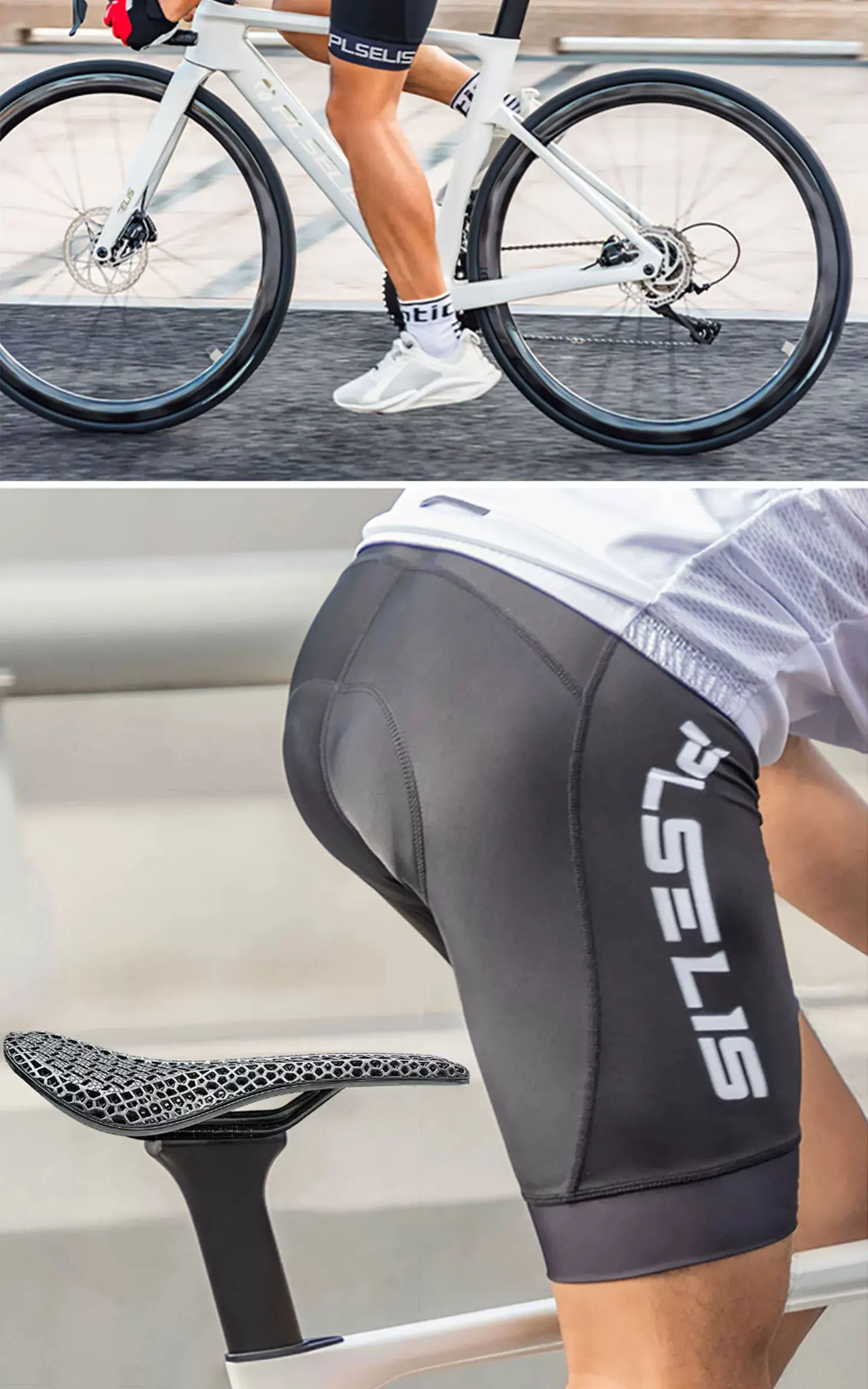 Plselis Vollcarbon-Sitzkissen, 3D-gedrucktes Sitzkissen, Rennrad-Sitzkissen, Fahrrad-Sitzkissen, Ergonomie – Detail 12