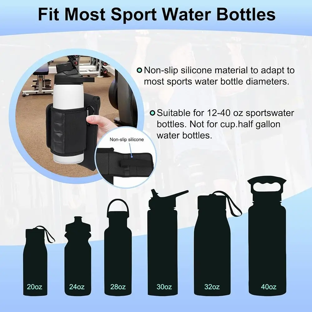 Magnetic Gym Water Bottle Sleeve Water Bottle Pockets Gym Accessories Built-in Magnet for Easy Attachment to Metal Surface