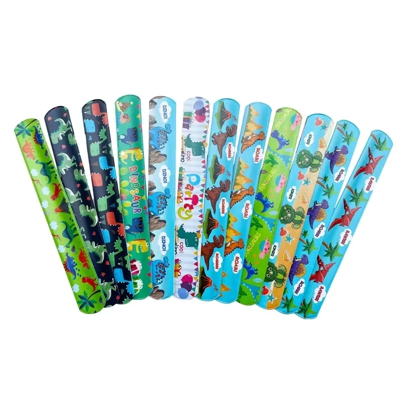 Dinosaur for Party Favors, Set Slap Bracelets for Kid,Silicone Bracelet,Gift Bags for Block, Gift for Kids Party Supplies