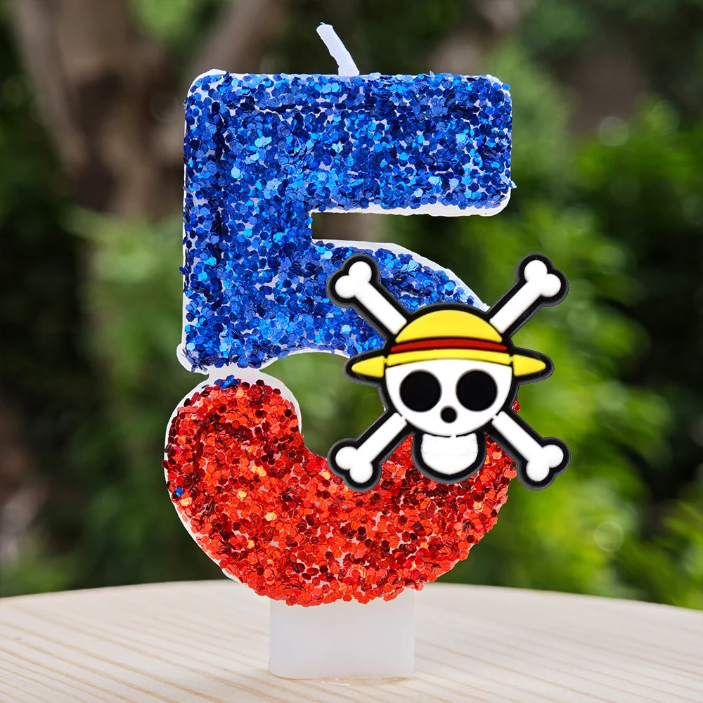One Piece Theme Luffy Candle Number 0-9 Birthday Cake Candle Decorations  Luffy  Birthday Party Cake Topper Baby Shower Gift - view 5
