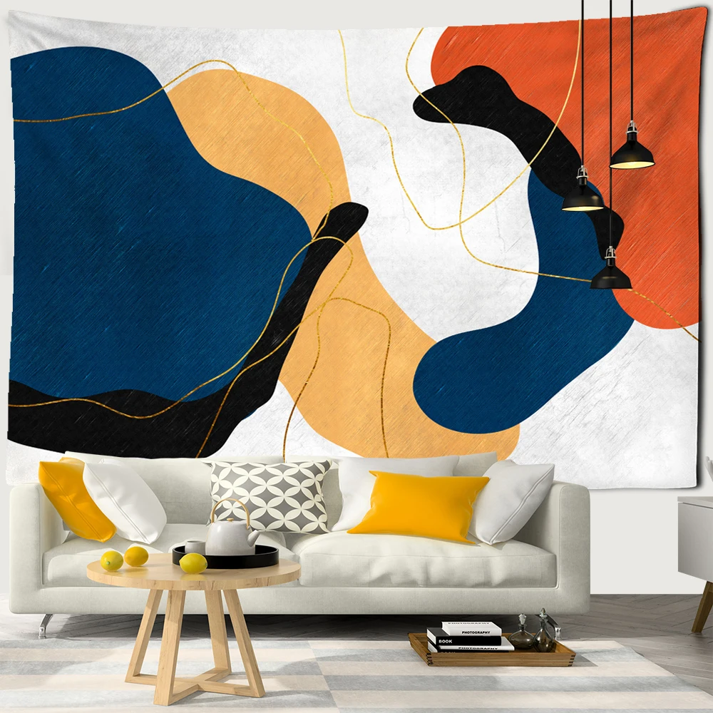 Psychedelic Hippie Print Tapestry Living Decoration House Tapestry Macrame Wall Hanging Home Art Bohemian Decor Fireplace