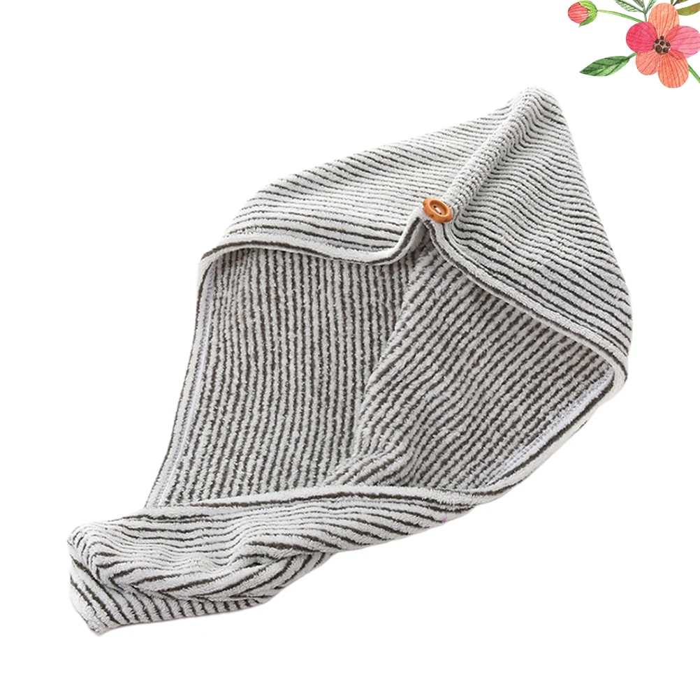 

Hair Drying Quick Drying Towel Bamboo Charcoal Hair Absorbent for Women Girls Ladies (Grey and White)