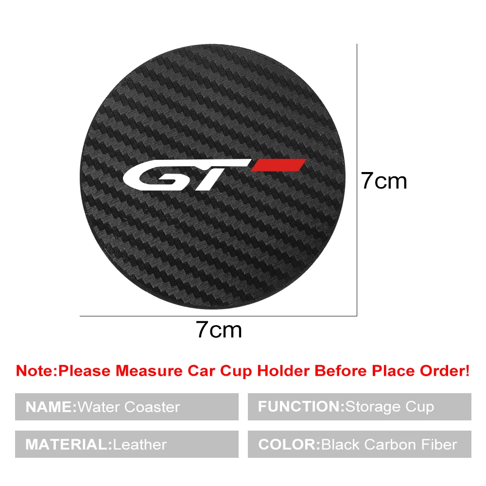 2PCS Car Cup Slot Non-Slip Mat Auto Accessories For Peugeot GT GTline 3008 308 T9 208 508 2008 Rifter 5008 207 206 408 108 4008