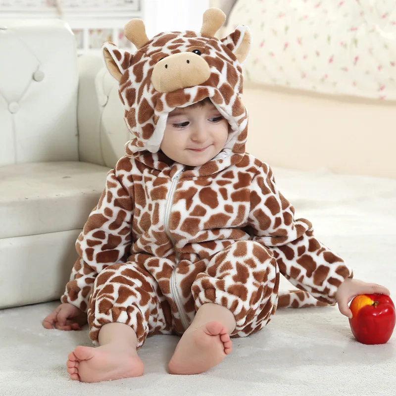 Baby Kawaii Kigurumi Cartoon Pajamas Clothing Newborn Infant Romper Onesie Animal Anime Costume Outfit Hooded Winter Jumpsuit