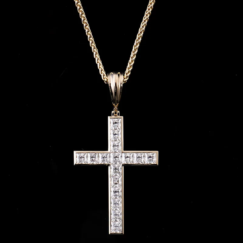 

Provence Cross Pendant Necklace 14K18KGold DEF/VS Lab Grown Diamonds Luxury Hip Hop Style Necklace Personalized Custom