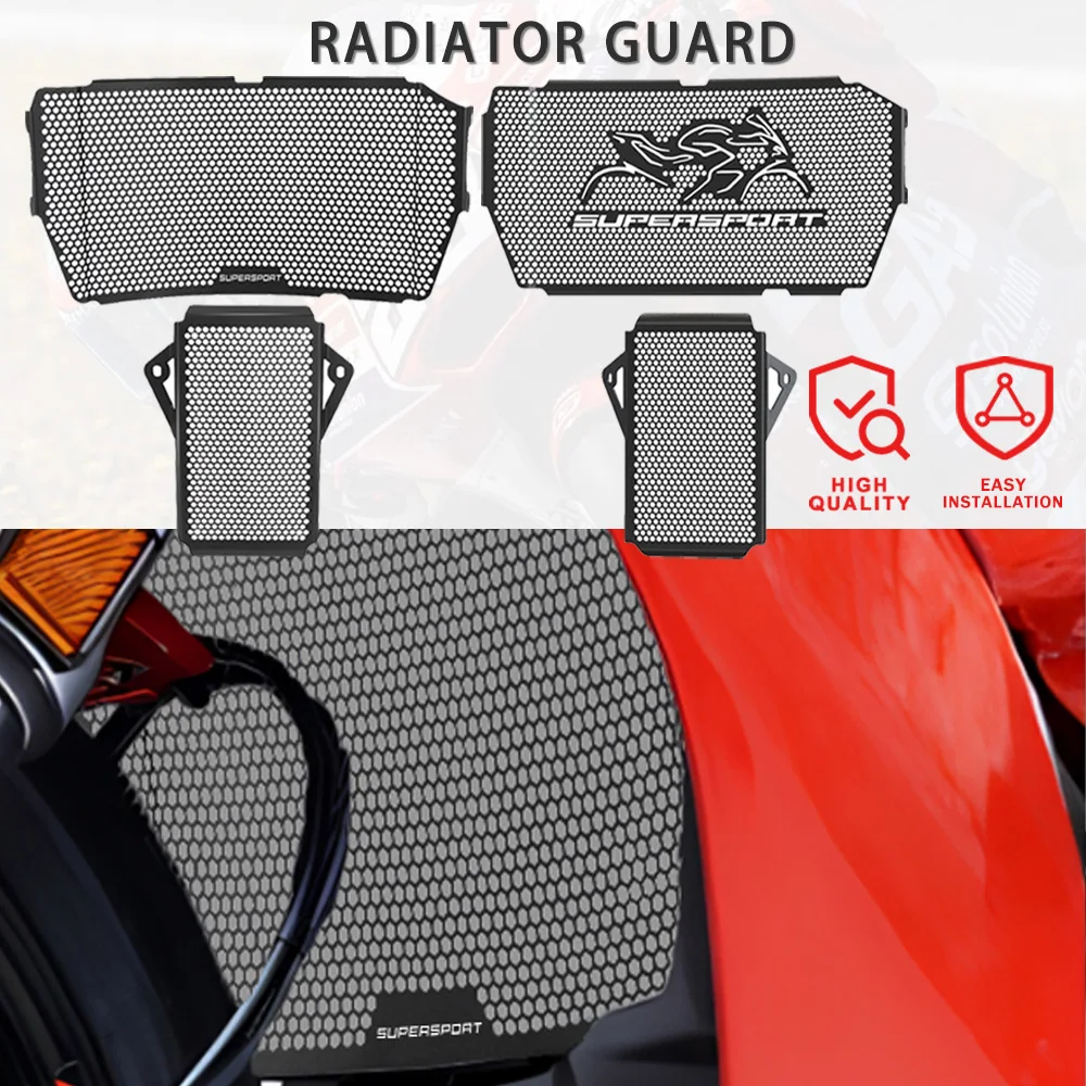 

2026 2025 2024 For Ducati SuperSport 939 SuperSport 950 S 2017-2023 2022 Radiator Guard Grille Protector Cover Oil Cooler Cover