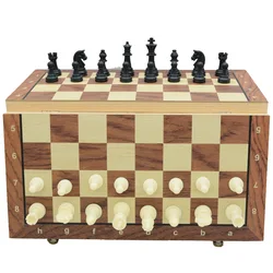 New magnetic wooden chess foldableable portable puzzle chess game cross-border factory direct sale