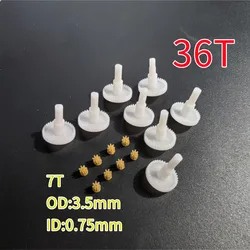 36 Teeth Large Gear+7 Tooth Motor Gear For E88 E88PRO E88MAX E525 E99 E99PRO P1 P5PRO K3 S1 P8 RC Drone,Motor Gear Parts