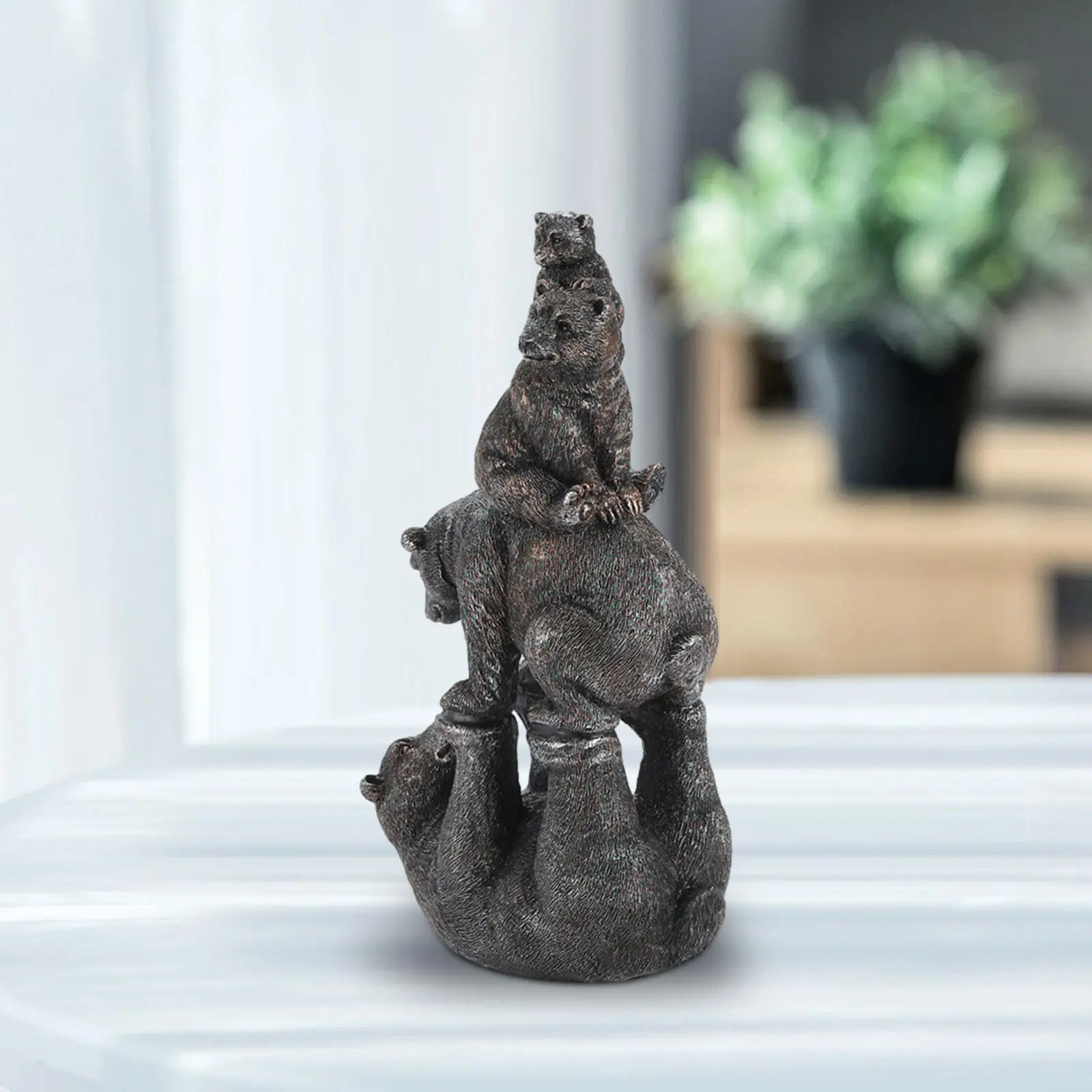 

Black Bear Figurine Craft Sculpture for Home Decor Yard Cabin Kitchen Decor