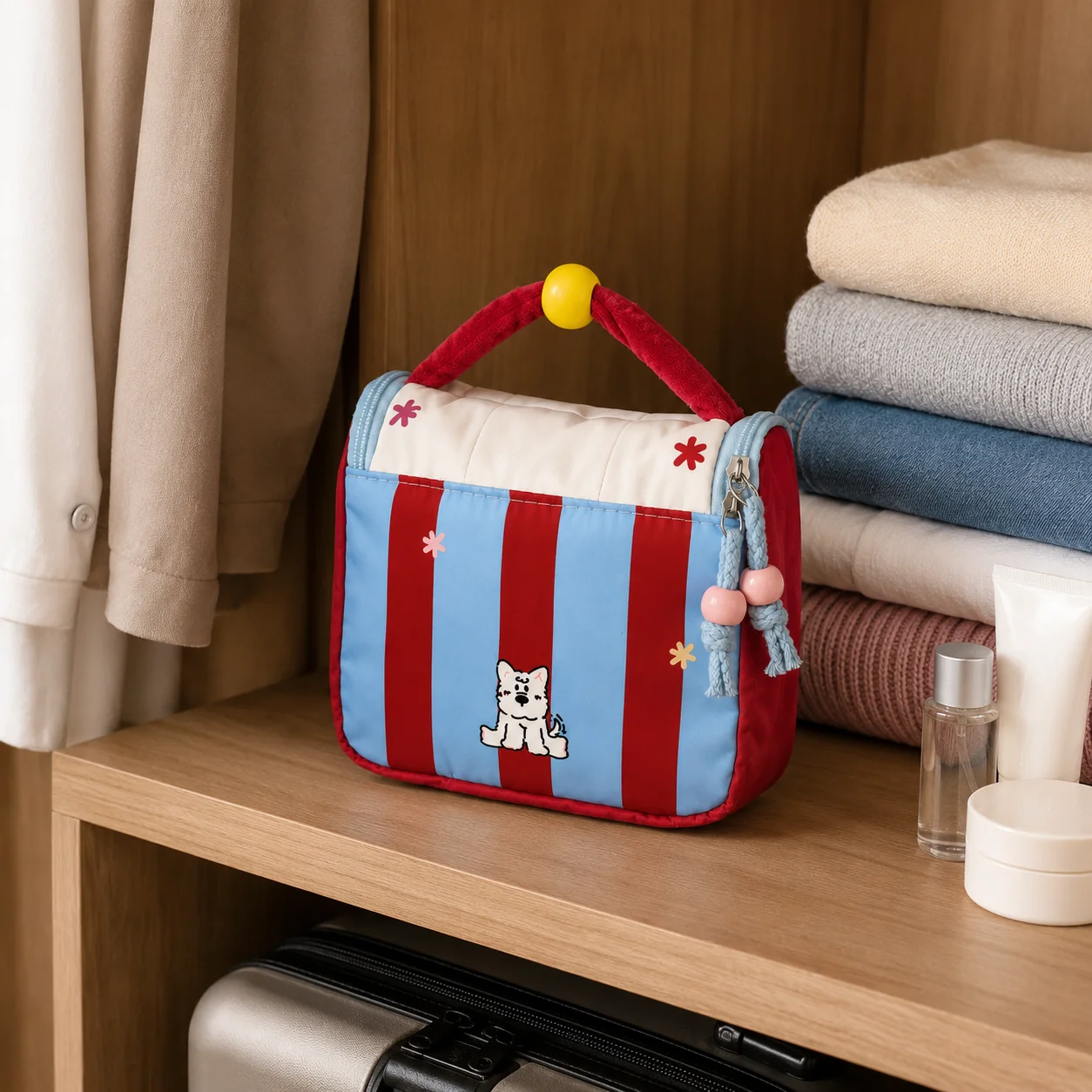 New Travel Makeup Bag, Large Capacity Multi functional Divided Storage Bag, Toilet Bag Cosmetics Storage Bag, Women's Portable S