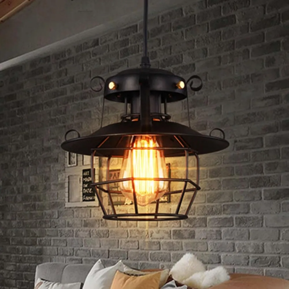 JOYINLED Industrial Chandelier Retro Iron Art Pendant Light Dining Room Restaurant Kitchen Hanging Lamp Loft Vintage Bedroom Bar