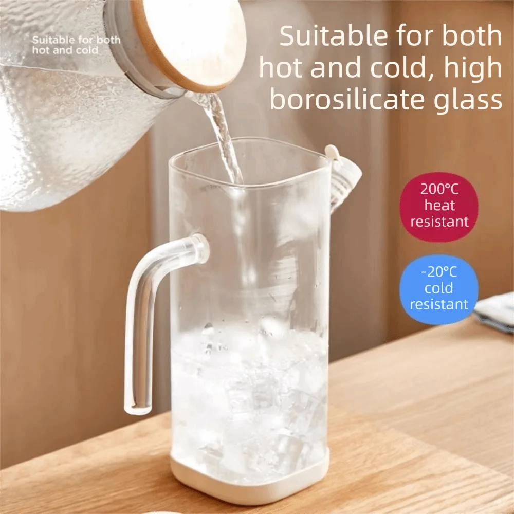 Large-capacity Glass Oil Bottle Heat-resistant with Handle Cooking Oil Pot Wide Opening Clear Capacity Scale Olive Oil Dispenser
