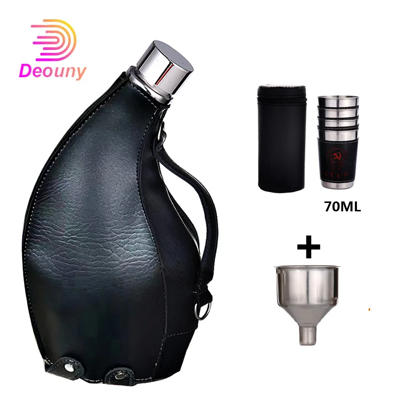 DEOUNY Large Capacity Horns Hip Flask 1500ml Thickened Alkohol 304 Stainless Steel Outdoor For Wine