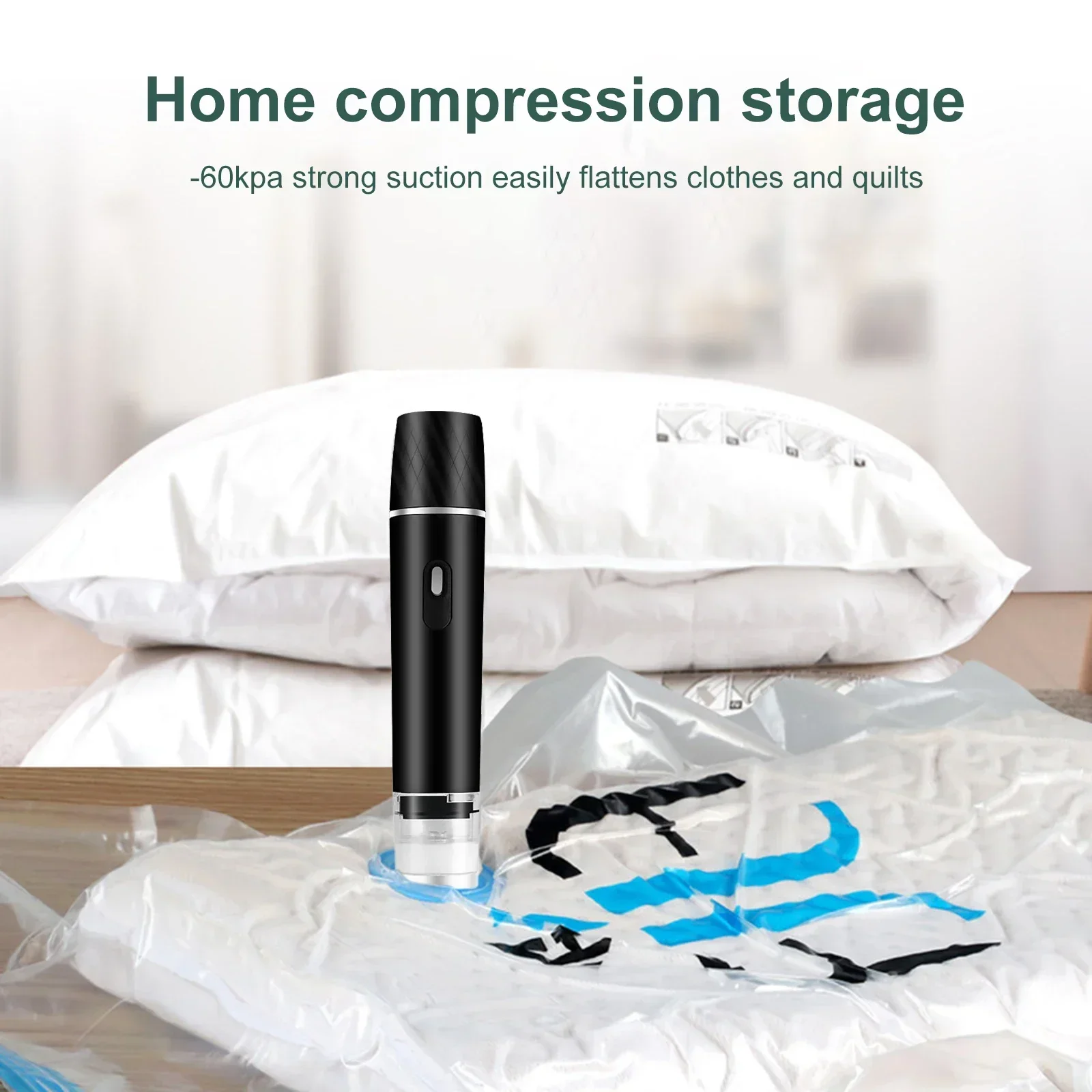 Vacuum Electric Air Pump Compression Bag Mini Vacuum Sealer Machine Electric Pump for Food Clothes Storage Bag Saving Sealer