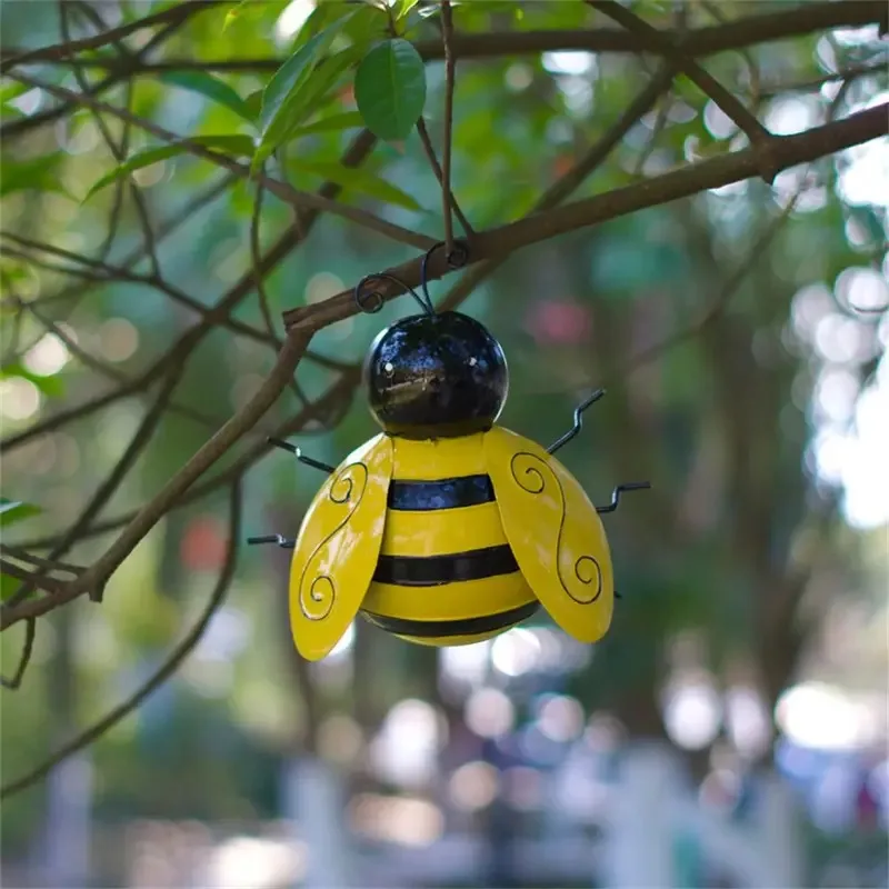 Cute Bumble Bee Backyard Garden Accent Play House Decorative Metal Art Sculpture Home Garden for Outdoor - view 4