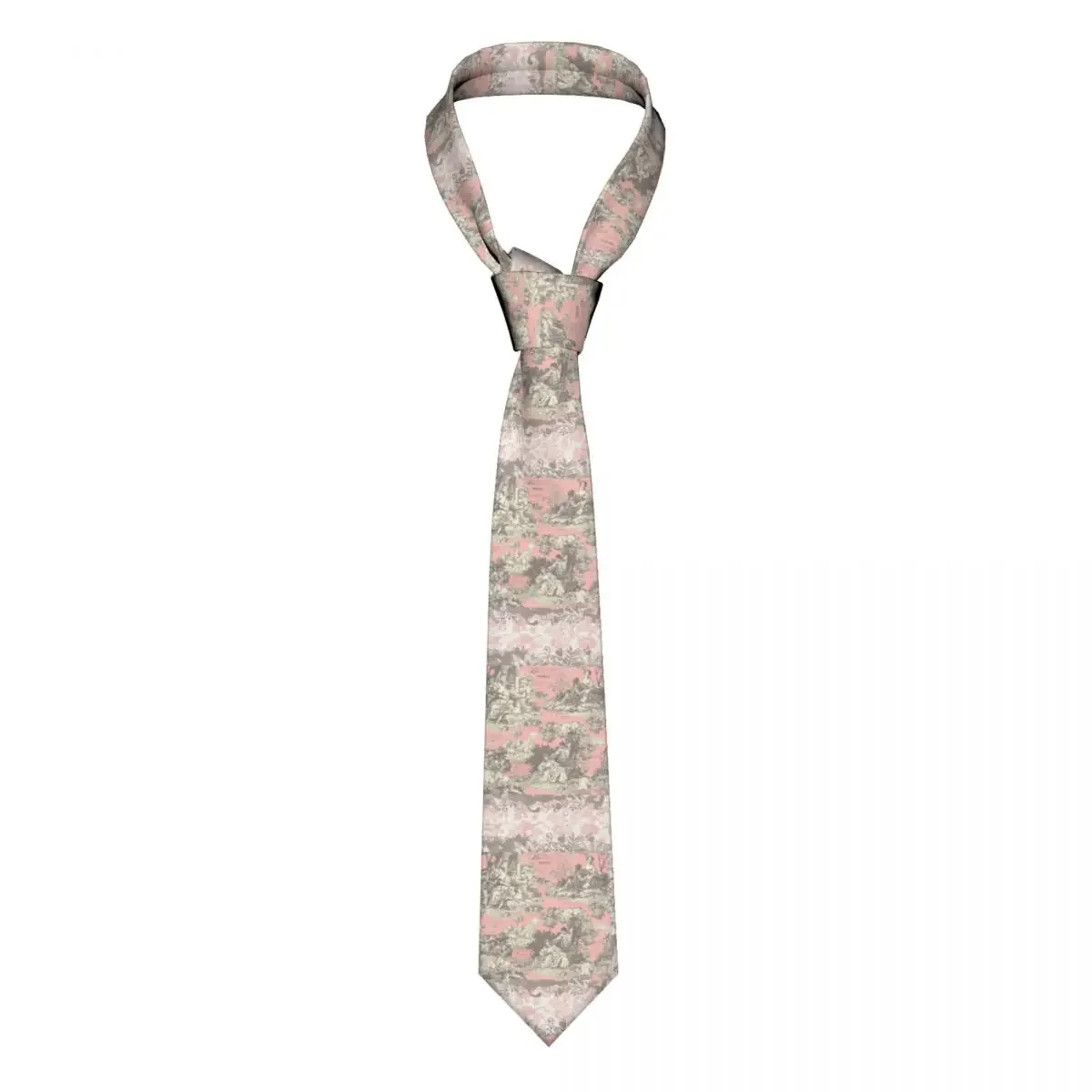 Toile De Jouy Necktie Men Personalized Silk French Motif Flora Neck Tie for Office