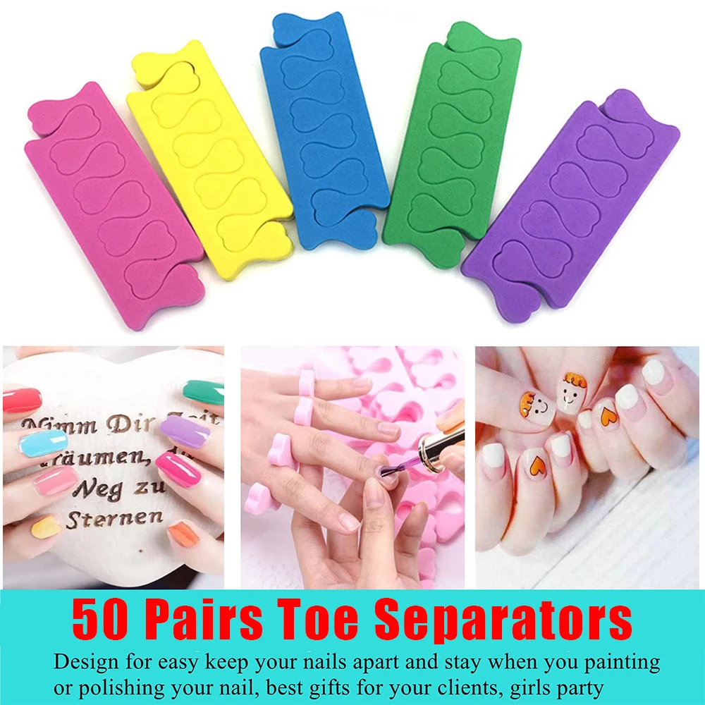 

Sponge Toe Separators Set Love Shape Manicure Tool for Pedicure and Nail Polish-Random Color