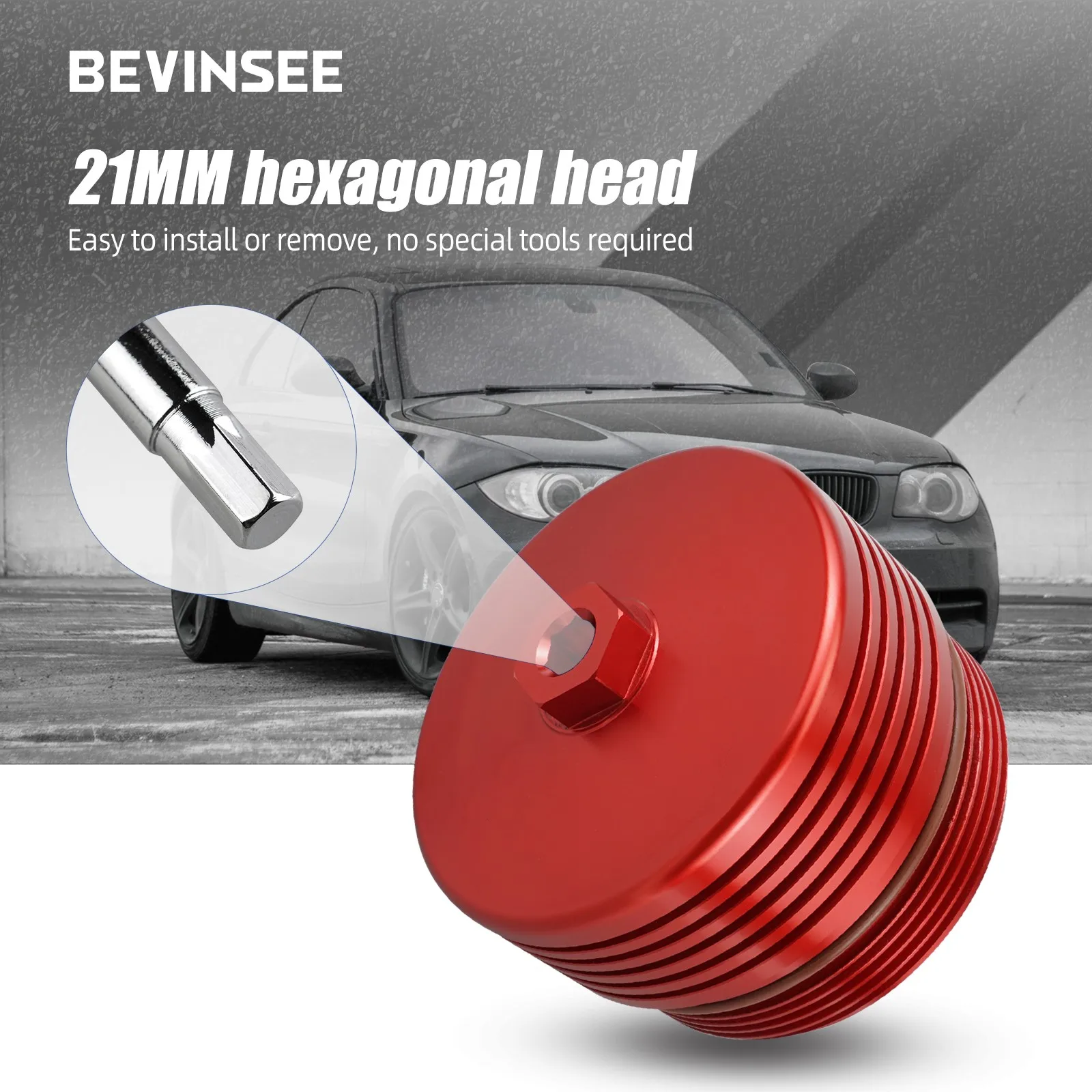 BEVINSEE Engine Oil Filter Housing Cap Shell For BMW E60 E90 E91 E92 F20 F21 F10 X5 Z4 E85 N54 N55 S55 N20 Engines 11427525334