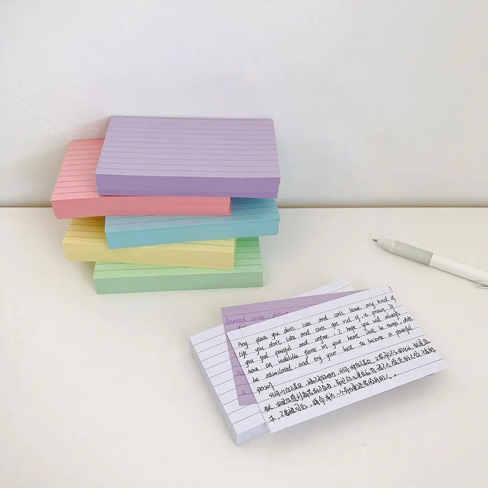 Multifunctional DIY Index Cards Horizontal Line Colorful Notepad Pocket Paper School Office Accessories Note Cards Writing Paper