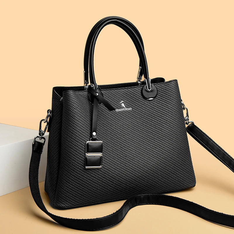 

Hot Selling Light Luxury Sewing Thread Pu Zipper Women's Handbag 2025 New Fashionable Women's Commuting Shoulder Bag Tote Bag