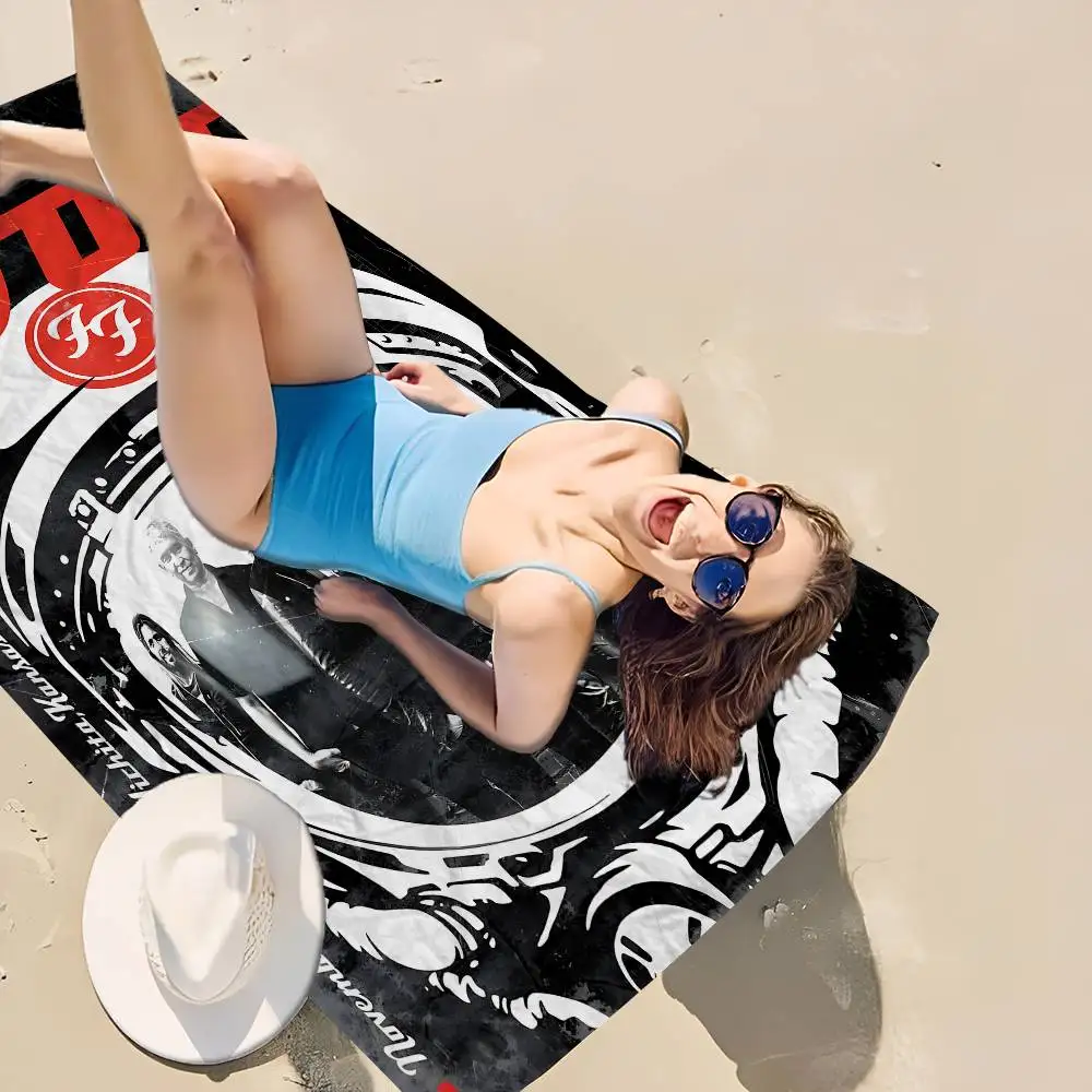 Classic Band Collection Foo Fighters Anime Beach Swimming Towel Soft Absorbent Washcloth Children's Gifts for Kids Travel