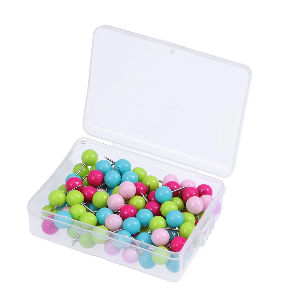 100Pcs 10Mm Ball Design Drawing Pins Colorful Decorative Pushpins for Whiteboard Blackboard Poster Notes Wall Corkboard Use