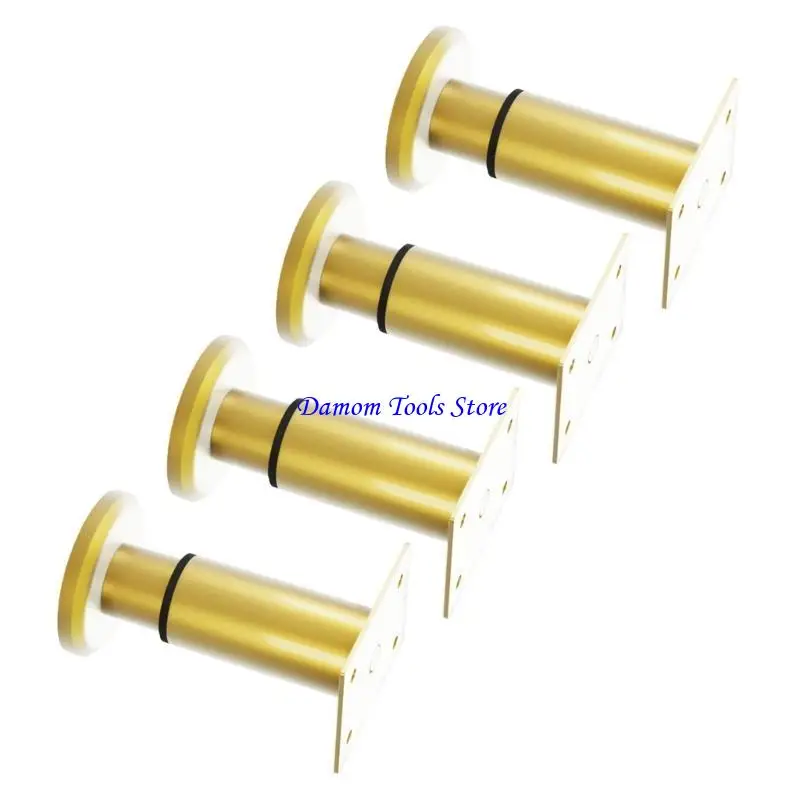 57BE Pack of 4 Adjustable Furniture Legs Gold Universal Telescopic Support Feet set