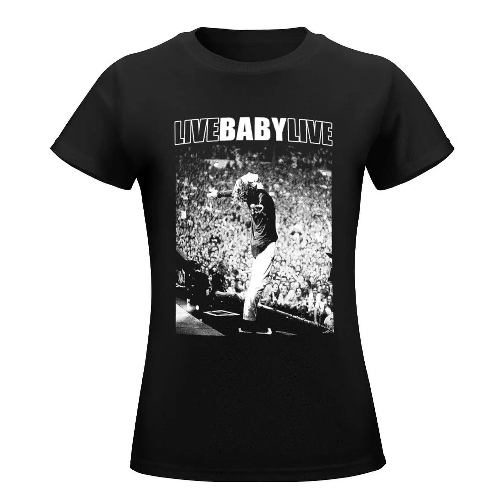 Live Baby Live Halftone T-Shirt sweat customs sublime clothes for woman