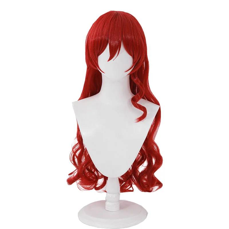 L-email wig Synthetic Hair Game Honkai: Star Rail Himeko Cosplay Wig 88cm Long Red Loose Wavy Wigs Silicone Heat Resistant Wig