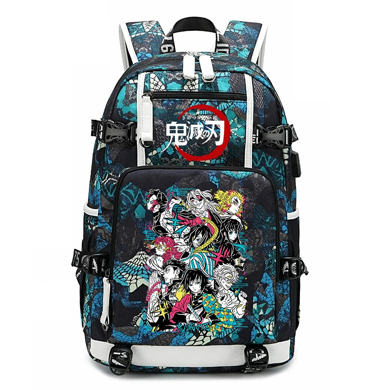Demon Slayer Anime Print School Backpack Large Capacity Travel Bookbag for Boys Girls Kids Student view 6