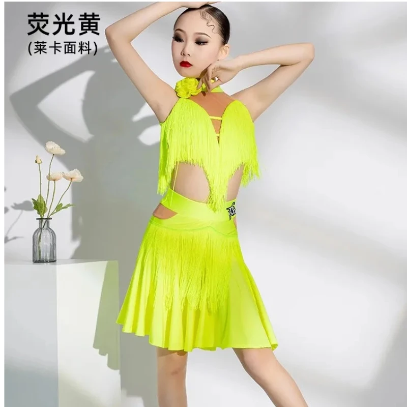 

Latin clothing,children's practice clothes, spring and summer new styles, tassel high-end dance professional performance clothes